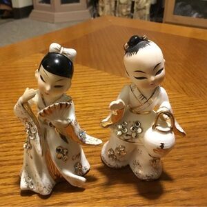 Vintage Lefton’s 1950’s oriental figurines.
